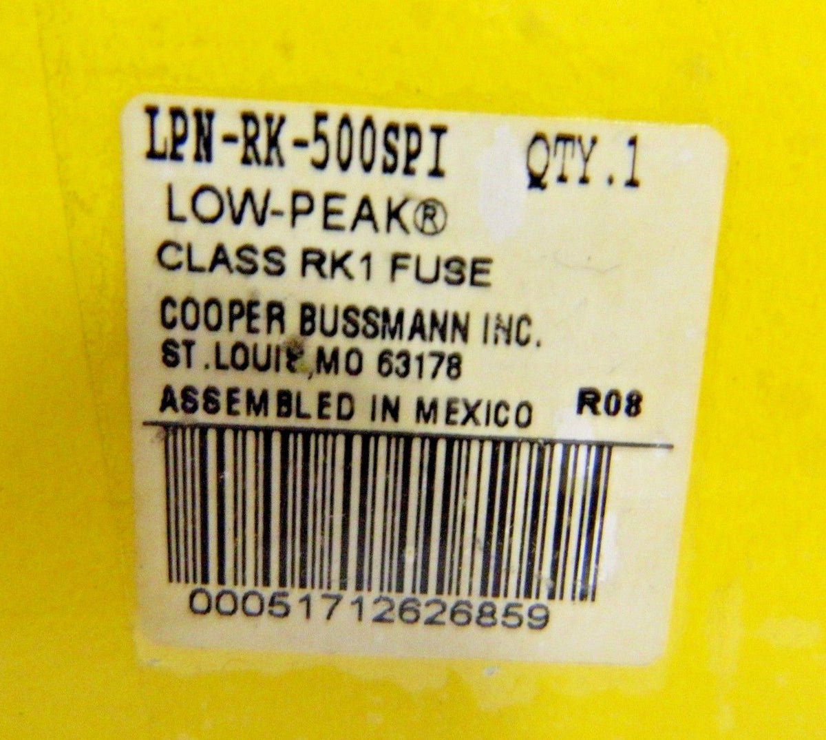 Cooper Bussmann Time Delay General Purpose Fuse 250VAC/VDC 500A #LPN-RK-500SPI