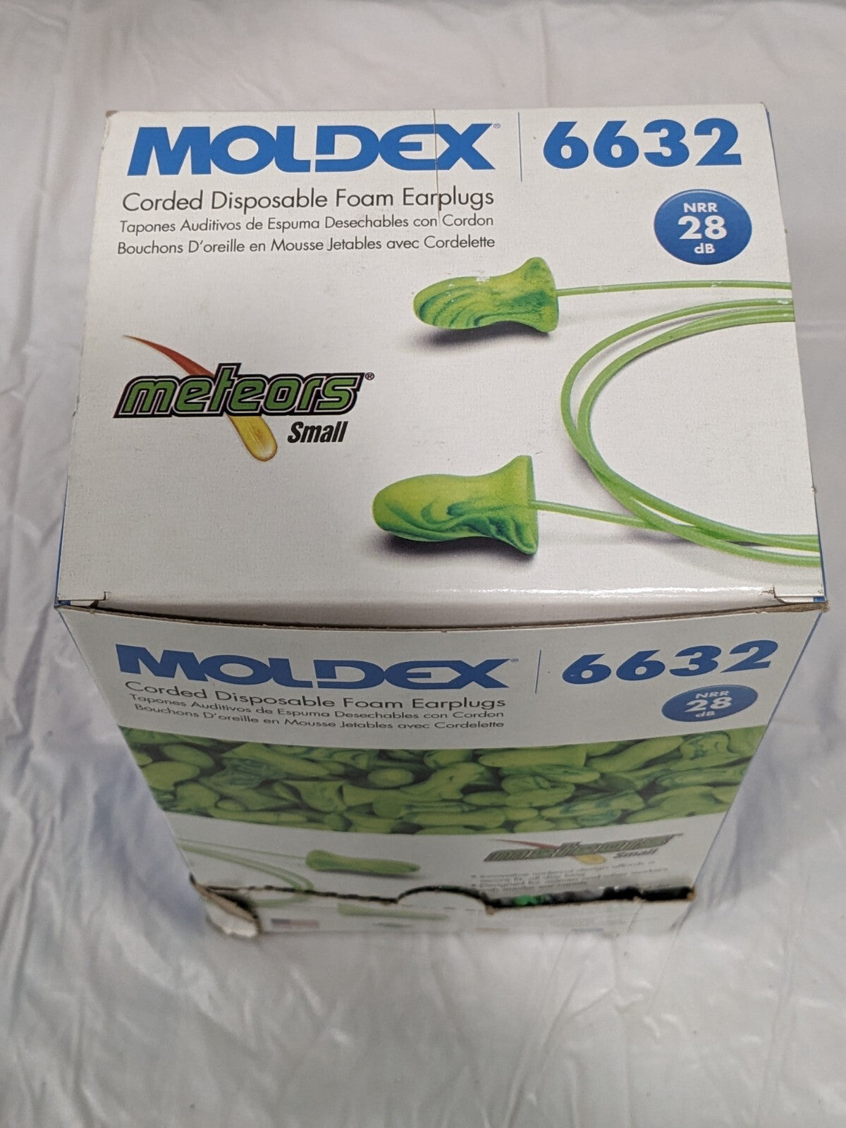 MOLDEX Earplugs: PVC, Bell, Roll Down, Corded Qty 100 Pairs 6632