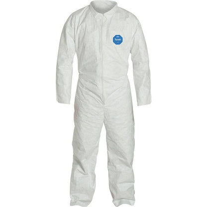 DUPONT Disposable Coveralls: Particle Protection Qty 25 Sz Med TY120SWHMD002500