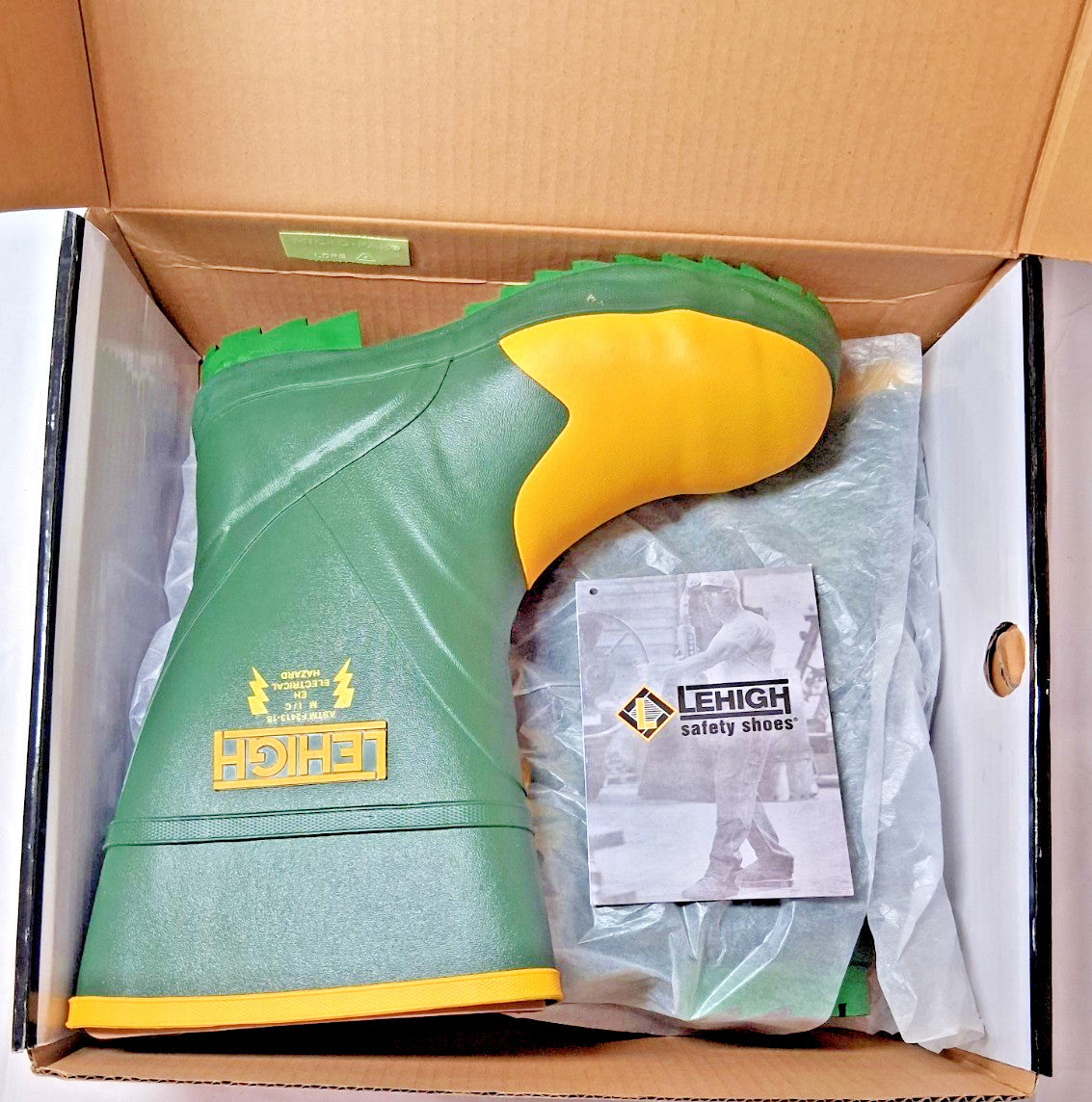 Lehigh Dielectric Waterproof Rubber Work Boots Steel Toe Unisex Size9M 3149