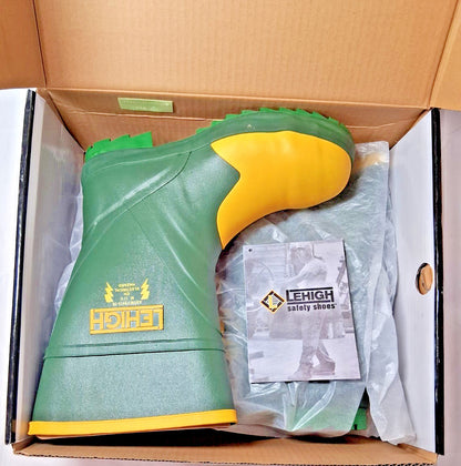 Lehigh Dielectric Waterproof Rubber Work Boots Steel Toe Unisex Size9M 3149