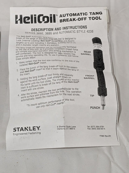HELI-COIL 3/8-24 Thread Insert Tang Break Off Tool 3692-6
