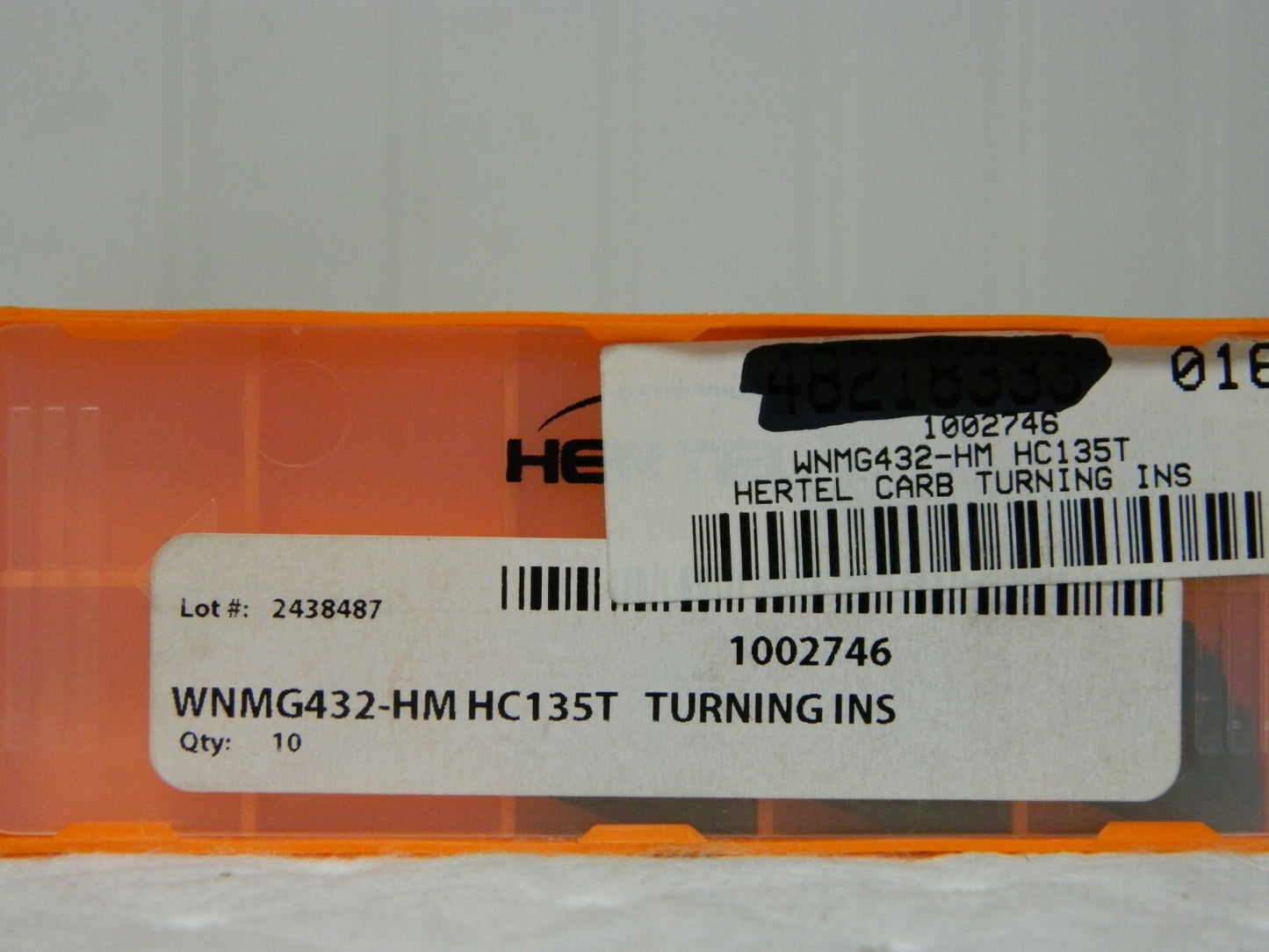 Hertel Carbide Turning Insert WNMG432 HM Grade HC135T QTY 5 1002746