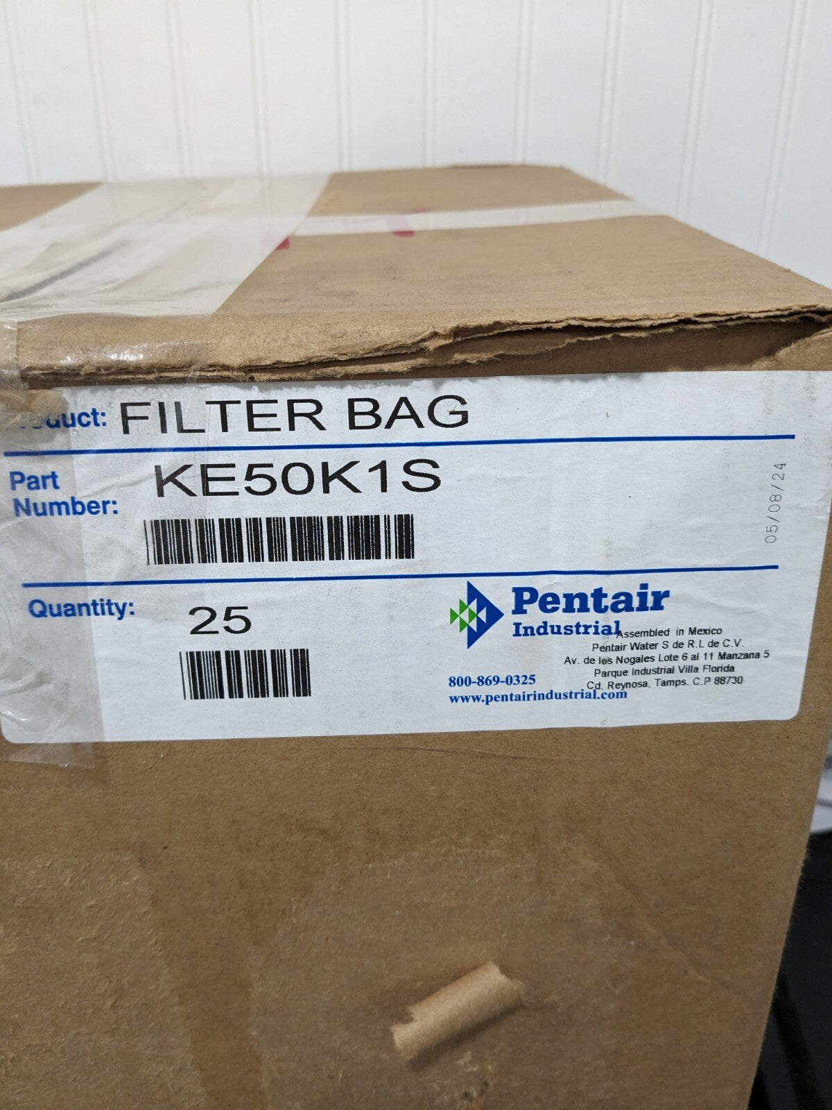 PENTAIR 50 Micron, Size 1, 90 GPM Max Flow, High Flow Bag Filter Qty 25 KE50K1S