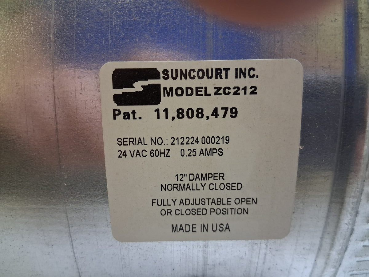 Suncourt Fully Adjustable 12" Motorized Airflow Control Damper ZC212
