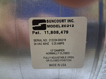 Suncourt Fully Adjustable 12" Motorized Airflow Control Damper ZC212