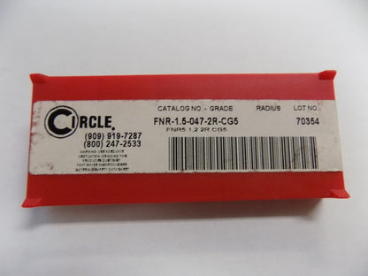 Circle Carbide Inserts FNR-1.5-047-2R-CG5 Qty. 5 2820783