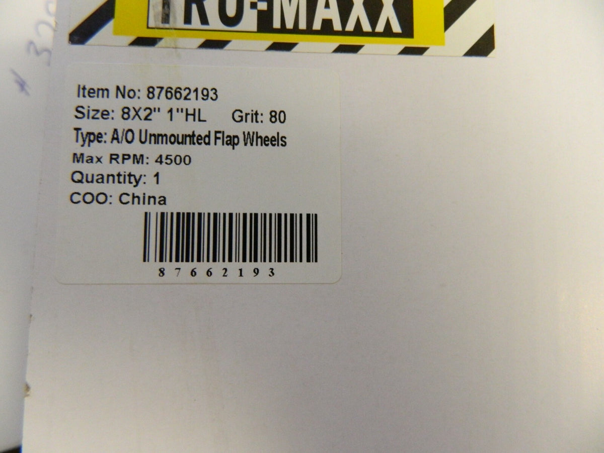 Tru-Maxx 8 x 2" 80 Grit Aluminum Oxide Unmounted Flap Wheel 87662193