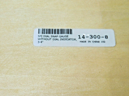 SPI Snap Gage 3" - 4" Range +/- 0.0001" Accuracy W/O Dial Indicator  14-300-8