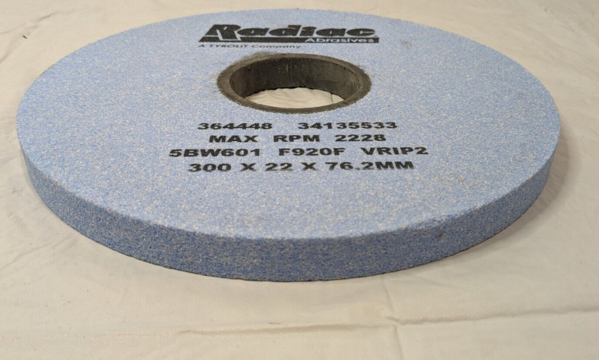 Radiac Abrasives Grinding Wheel 300 X 22 X 75.2MM 2228 RPM 34135533
