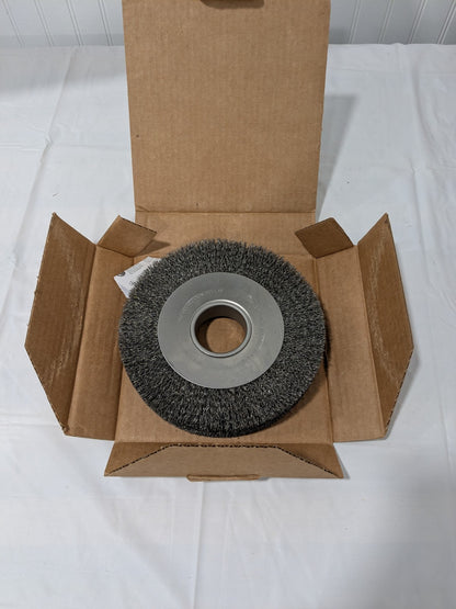 WEILER Wheel Brush: 8" Wheel Dia, 1" Face Width, 0.0140" Wire Dia 75844902