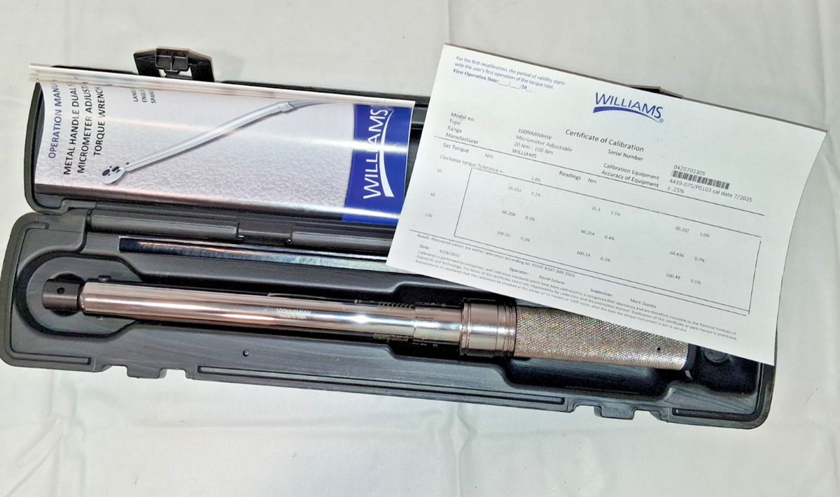Williams Micrometer Torque Wrench 27/64in Drive 100NMIMHW