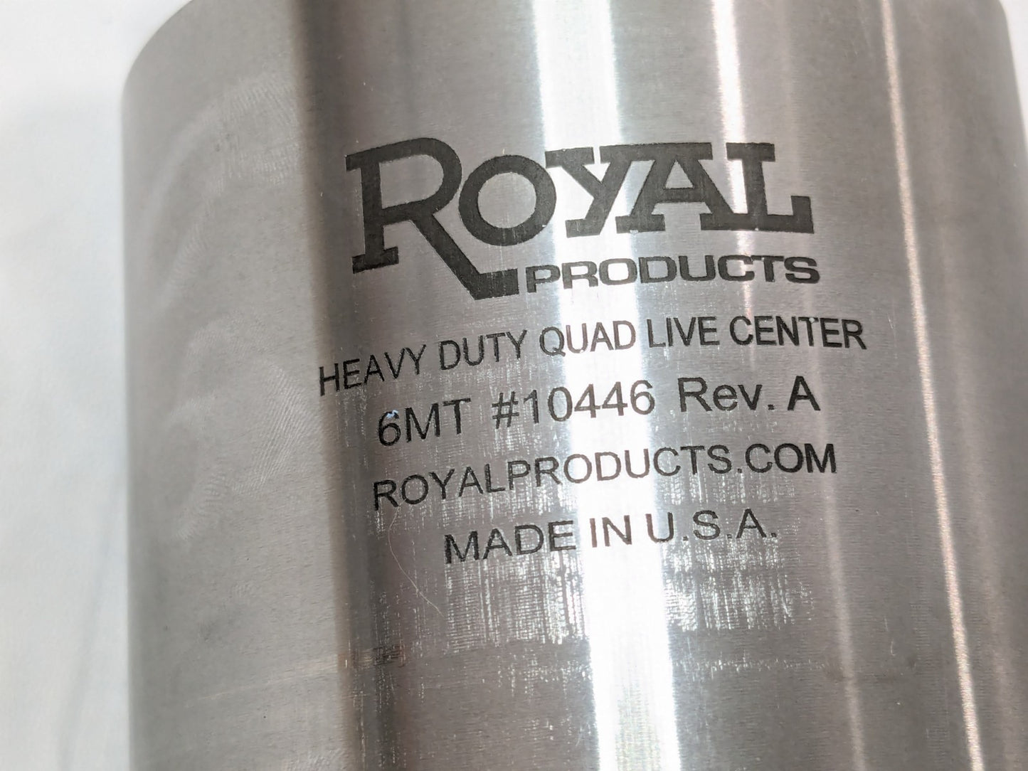 Royal High-Precision Quad-Bearing Live Center Taper Shank 3.89"HL 10446