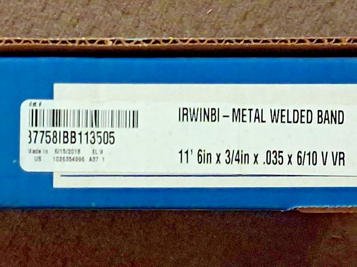 Irwin Blades Welded Bandsaw Blade 11Ft 6" Long x 3/4" Wide 87758IBB113505