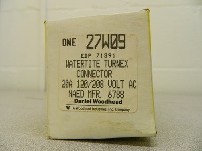 Woodhead Watertite Turnex Connector 20A 120/208 Volt AC 27W09