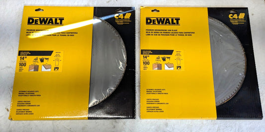 *2 Pack* Dewalt 14" Saw Blades  Ultra Fine 100 Tooth for 1" Arbor  DW7651