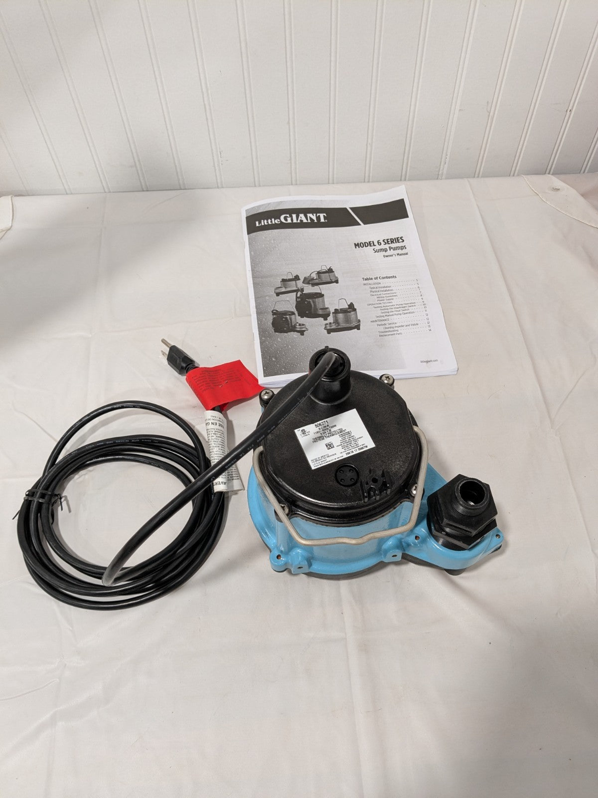 Little Giant Submersible Pump: 9 Amp Rating, 115V, Manual 506271