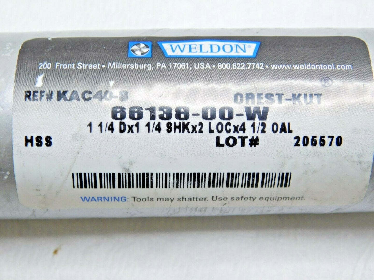 Weldon Crest-Kut Roughing/Finishing Square End Mill HSS 1-1/4"Dia 4FL 66138-00-W