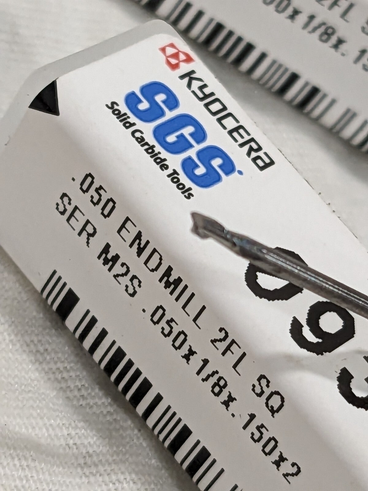 SGS Square End Mill 5pk: 0.0500" Dia, 0.15" LOC, 2 Fl Solid Carbide 09372