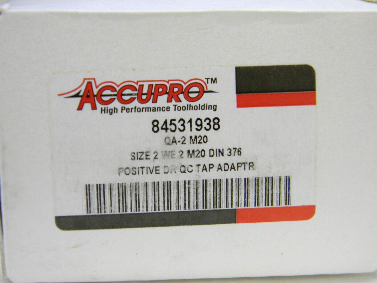 ACCUPRO 16mm Tap Shank M20 Tap, #2 Tapping Adapter QA-2 M20