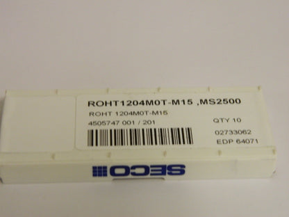 Seco ROHT1204 M0T- M15 MS2500 Carbide Inserts Qty. 10 64071