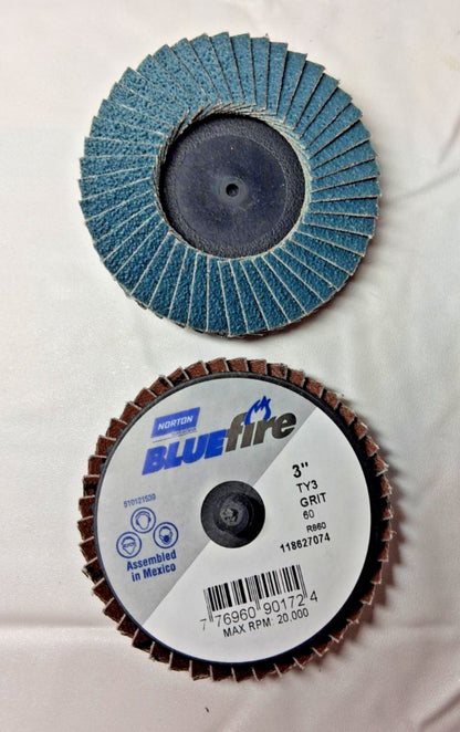Norton Alumina Flat Coated Coarse Grad Flap Disc 3" Dia Zirconia  10Qty 685
