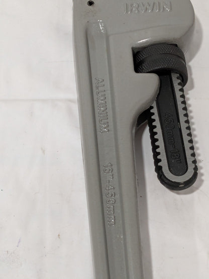 Irwin Straight Pipe Wrench: 2-1/2" Max, 18" OAL, Aluminum 2074118