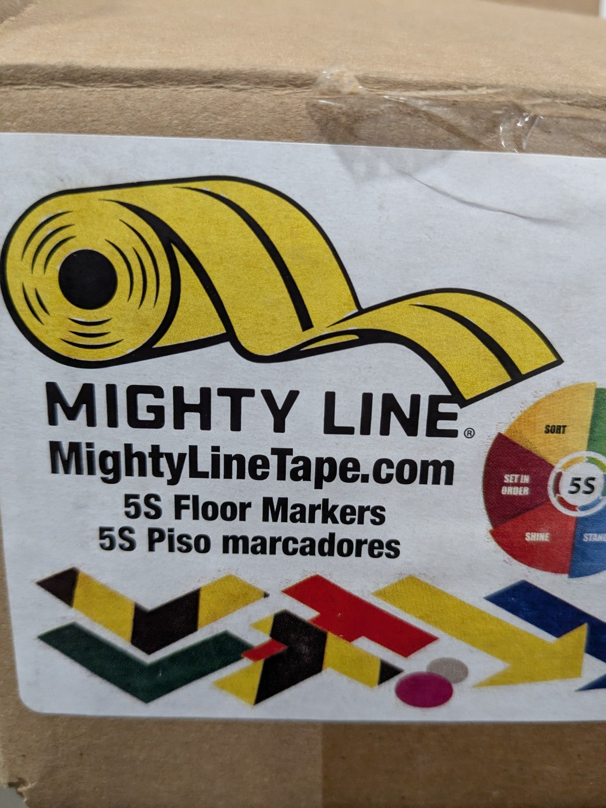 Might Line 2" Wide Die Cut Shape: Vinyl, Yellow, Light Duty Box of 50 LN120