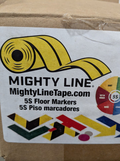 Might Line 2" Wide Die Cut Shape: Vinyl, Yellow, Light Duty Box of 50 LN120