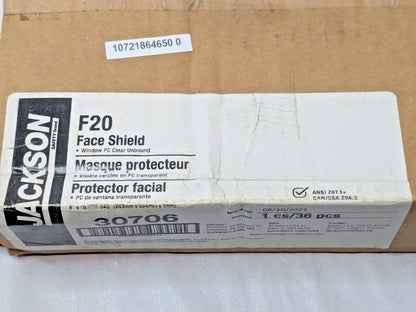 Jackson Safety F20 Face Shields Window PC Clear Unbound QTY 36 Pcs 30706