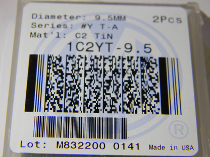 AME 9.5mm Diam 132° Seat Size Y Spade Drill Insert  Qty. 2 1C2YT-9.5