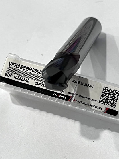 Mitsubishi Ball End Mill: 10.00 mm Dia, 10.00 mm LOC, 2 Flute, Solid Carbide