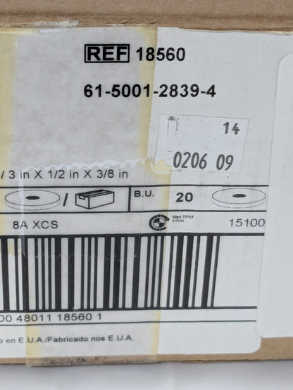 3M Deburring Wheel: 3" Dia, 1/2" Width, 3/8" Hole Box of 20 61500