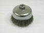 WEILER Cup Brush: 4" Diam, 0.014" Wire Diam, Steel, Crimped 93652