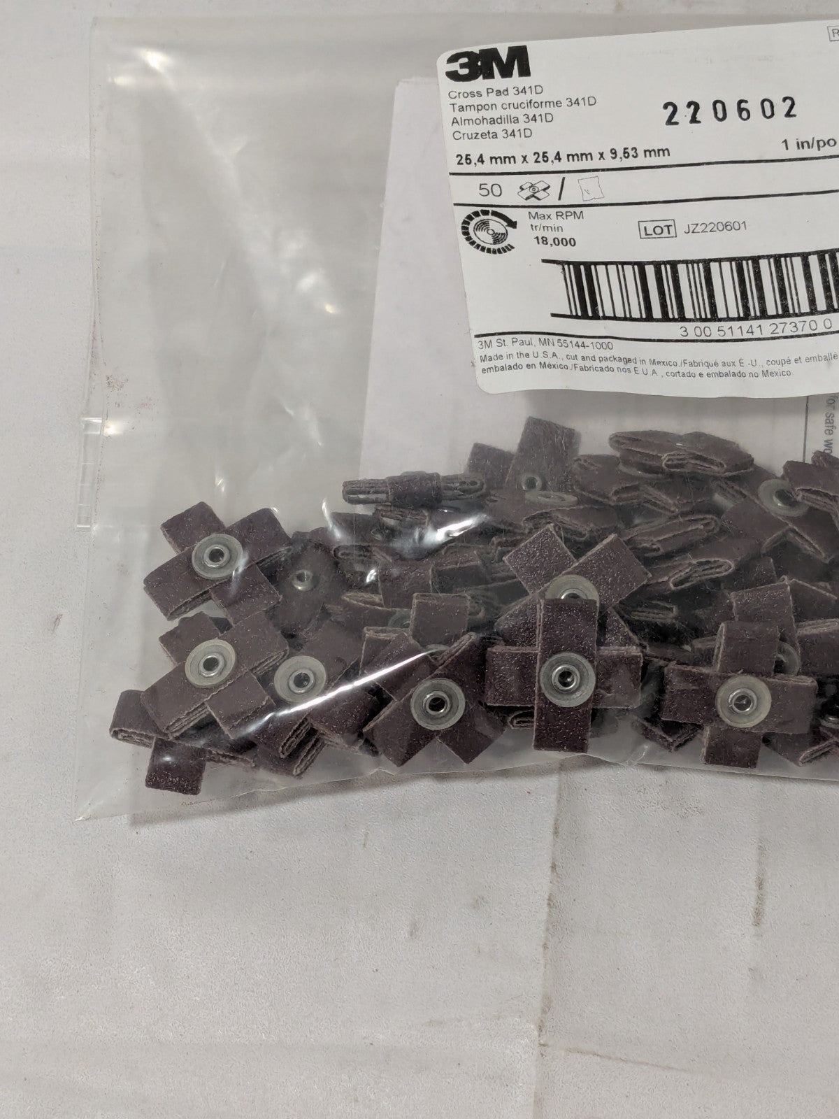 3M Aluminum Oxide Cross Pad 120 FEPA Grit, Fine Grade 100 Pack 7100105539