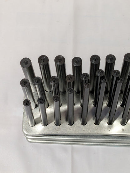 Transfer Punch Set: 26 Pc Round Shank, A-Z 830-4026