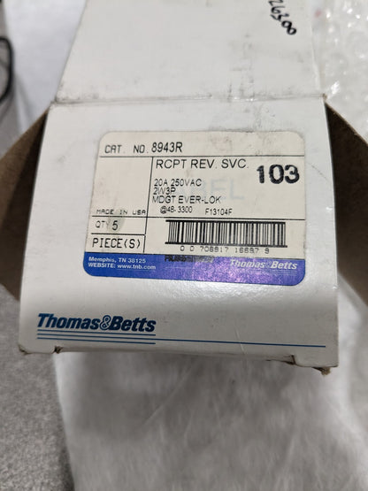 Thomas & Betts EverLok 3-Conductor Chassis Mount Male Qty 5 8943R