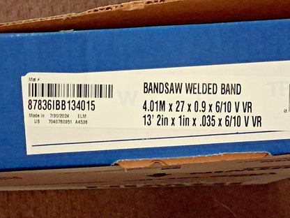 Irwin Blades Welded Bandsaw Blade 13ft 2" Long x 1" Wide 87836IBB134015