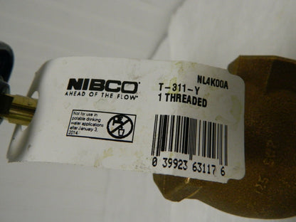 NIBCO Threaded Bronze Renewable Angle Gate Valve 1" Pipe Class 125 NL4K00A