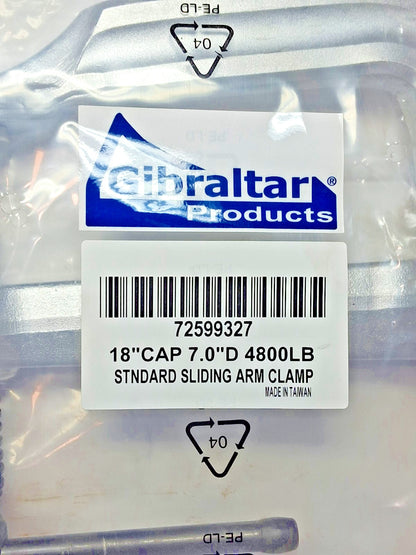 Gibraltar Sliding Arm Clamp 18in Cap 7in Depth 4800LB SSE50