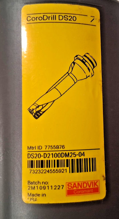 Sandvik Coromant Indexable Insert Drill DS20-D2100DM25-04 7755876