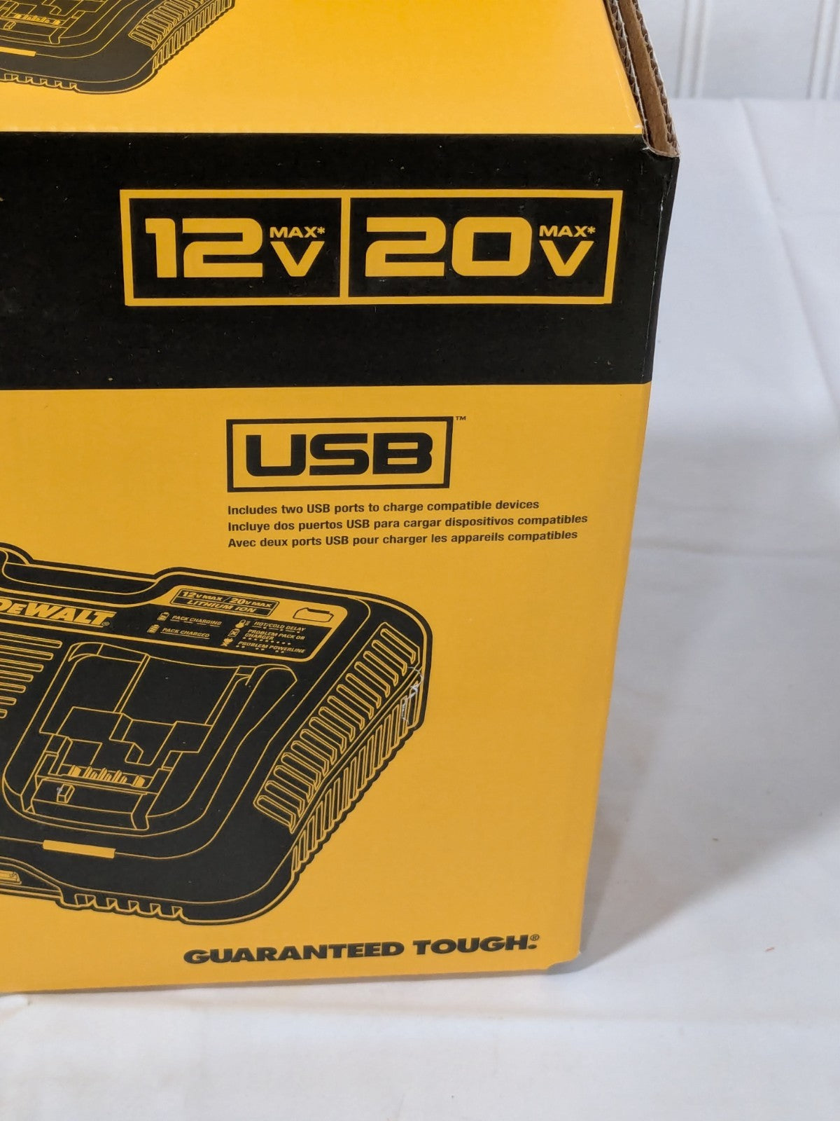 DeWALT Power Tool Charger: Lithium-ion: 12V to 20V MAX, W/ 2 USB Ports DCB102