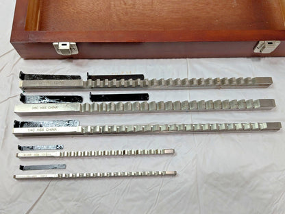 30 Piece Keyway Broach Set 1/8" to 3/8" Keyway Width Style B & C 1395-0730