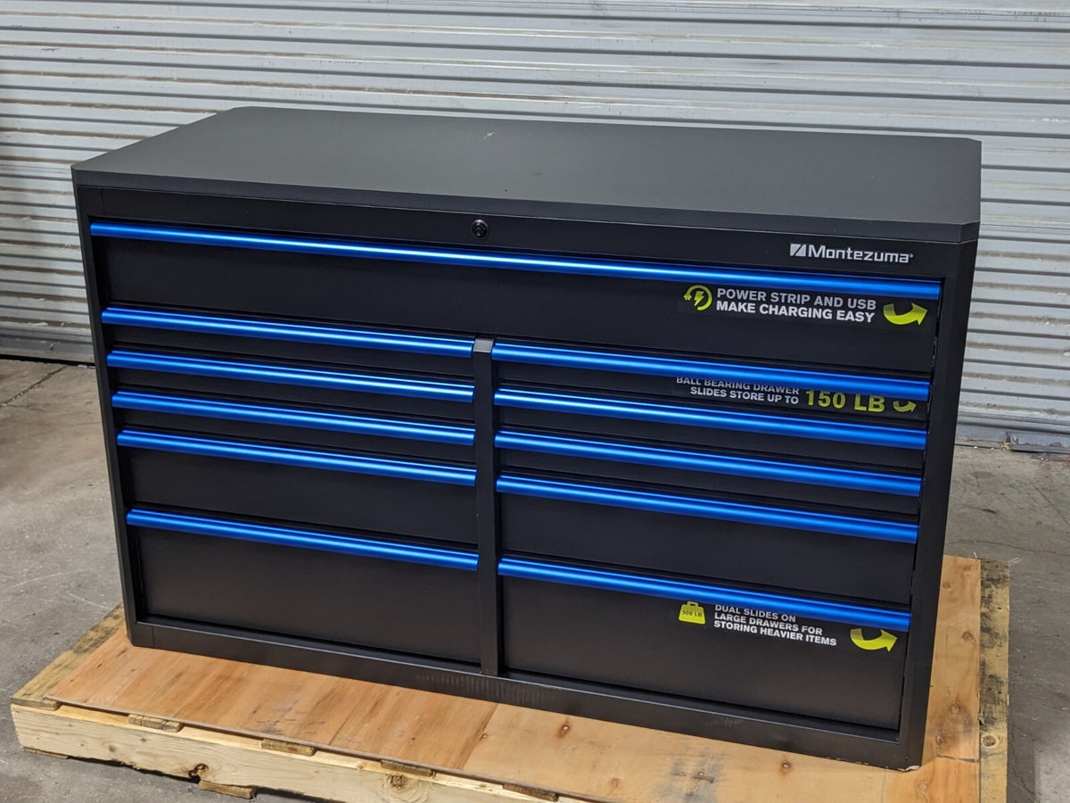 Montezuma 11 Drawer Roller Cabinet Tool Box 56" x 24" x 41" Scrat