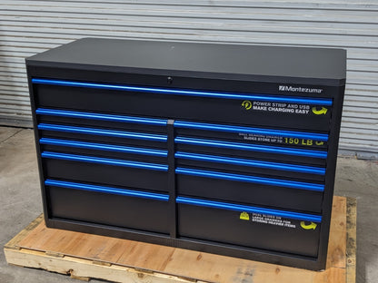 Montezuma 11 Drawer Roller Cabinet Tool Box 56" x 24" x 41" Scrat