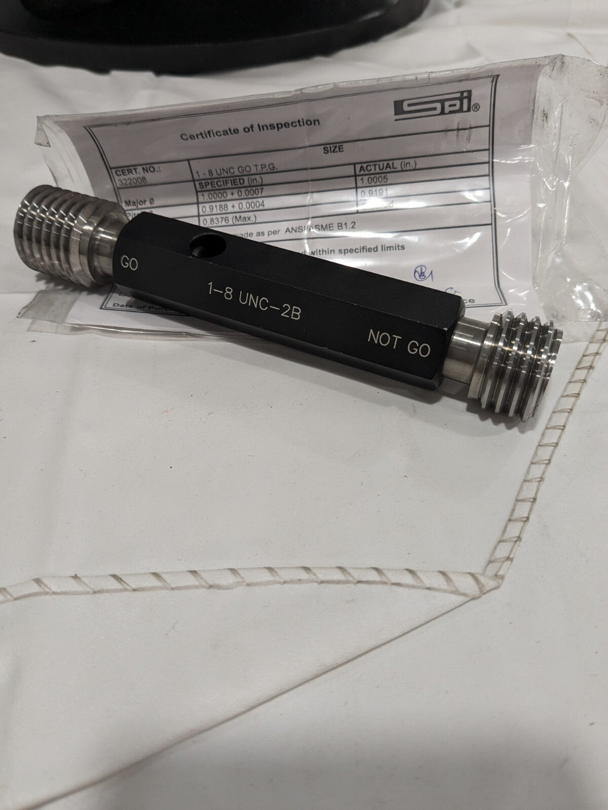 SPI Plug Thread Gage: #1-8 Thread, 2B Class, Go &amp; No Go 34-429-1