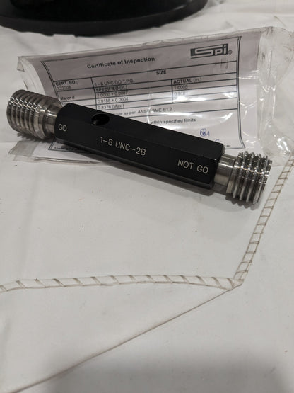 SPI Plug Thread Gage: #1-8 Thread, 2B Class, Go &amp; No Go 34-429-1