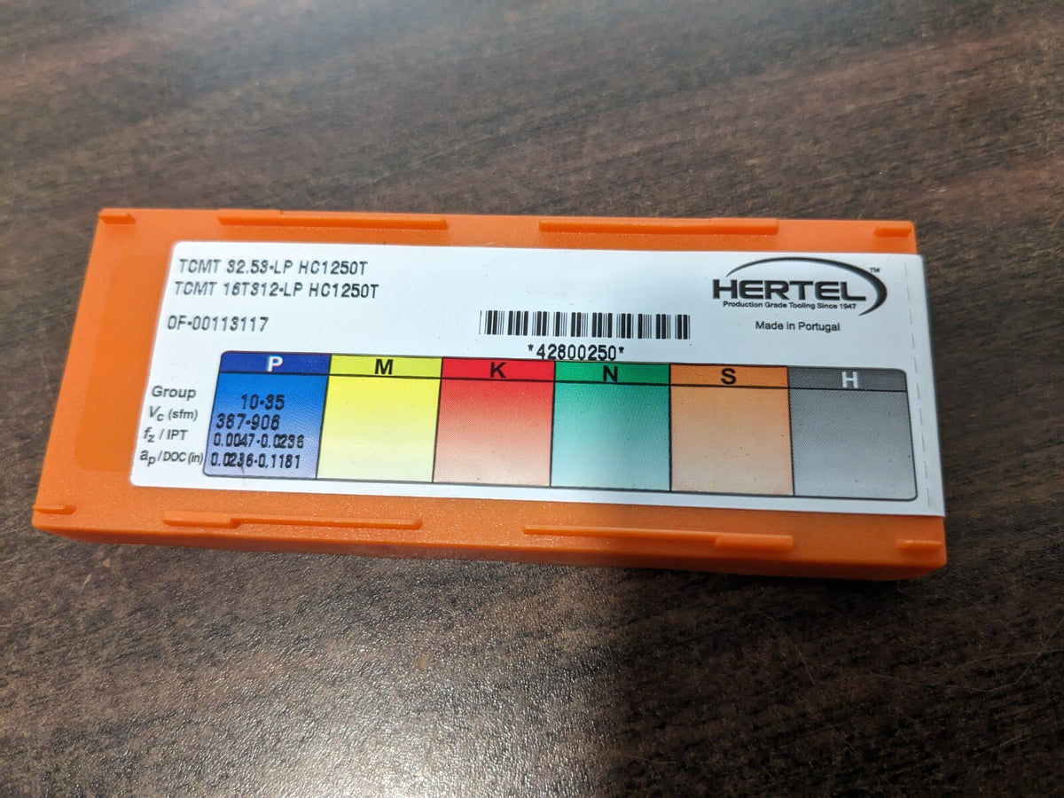 HERTEL Turning Insert 9pk TCMT 32.53LP HC1250T, Solid Carbide 1002415