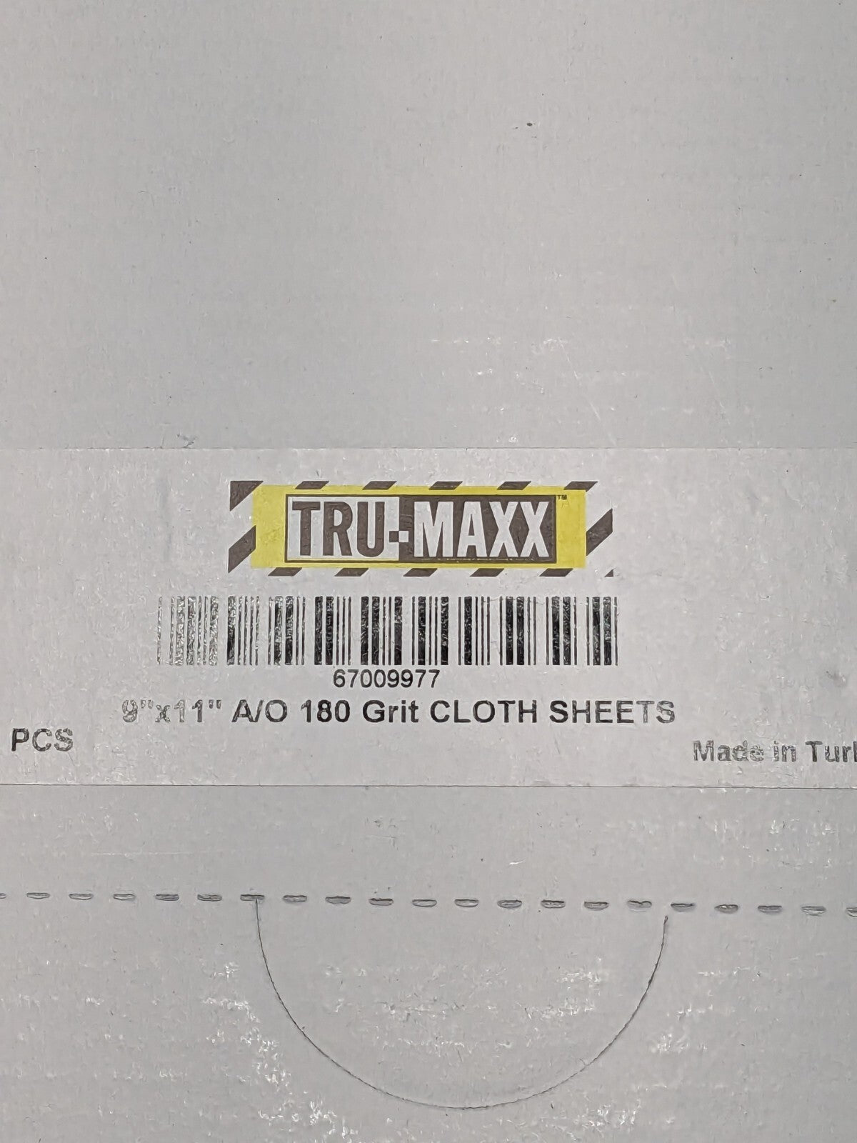 TRU-MAXX Sanding Sheet: 180 Grit, Aluminum Oxide, Coated Qty 100 67009977
