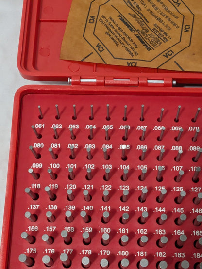 Class ZZ Plug Gage Set: 0.0610 to 0.2500", 190 Pc 616-81106